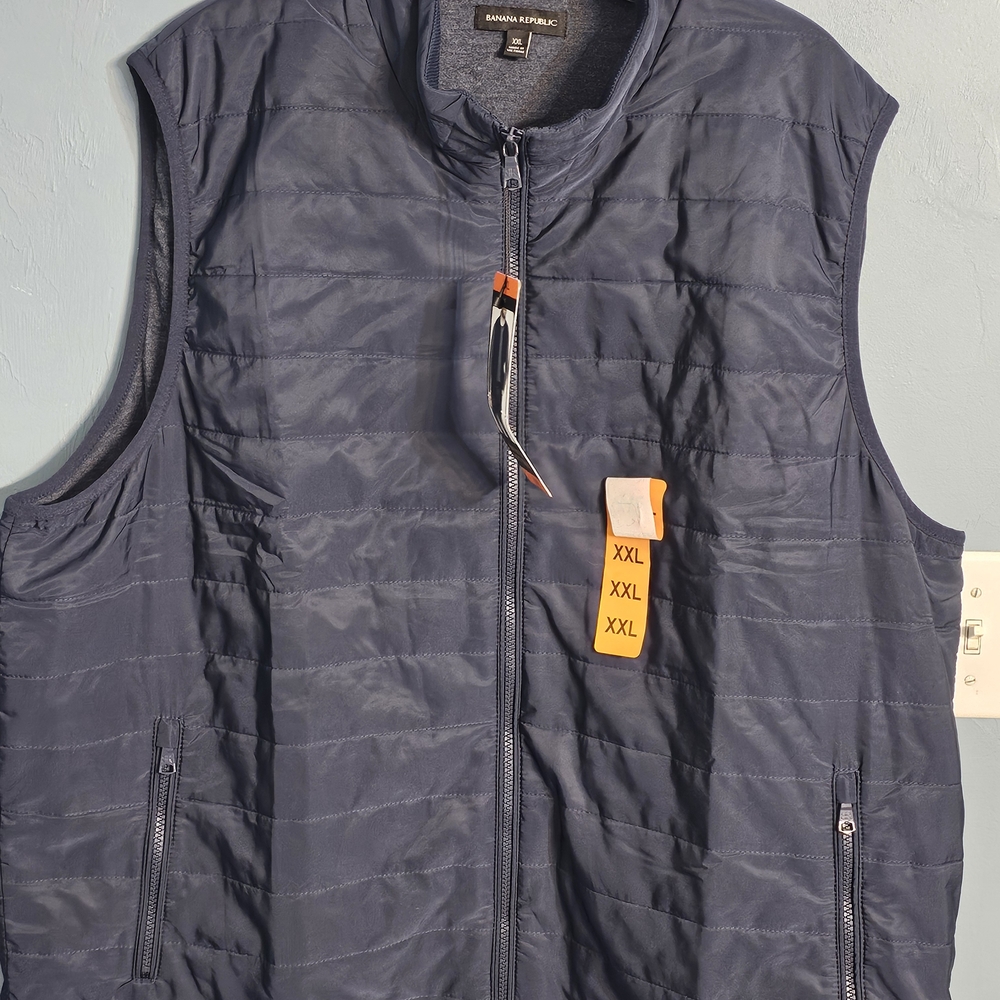 Banana Republic Navy Blue Men's Puffer Vest